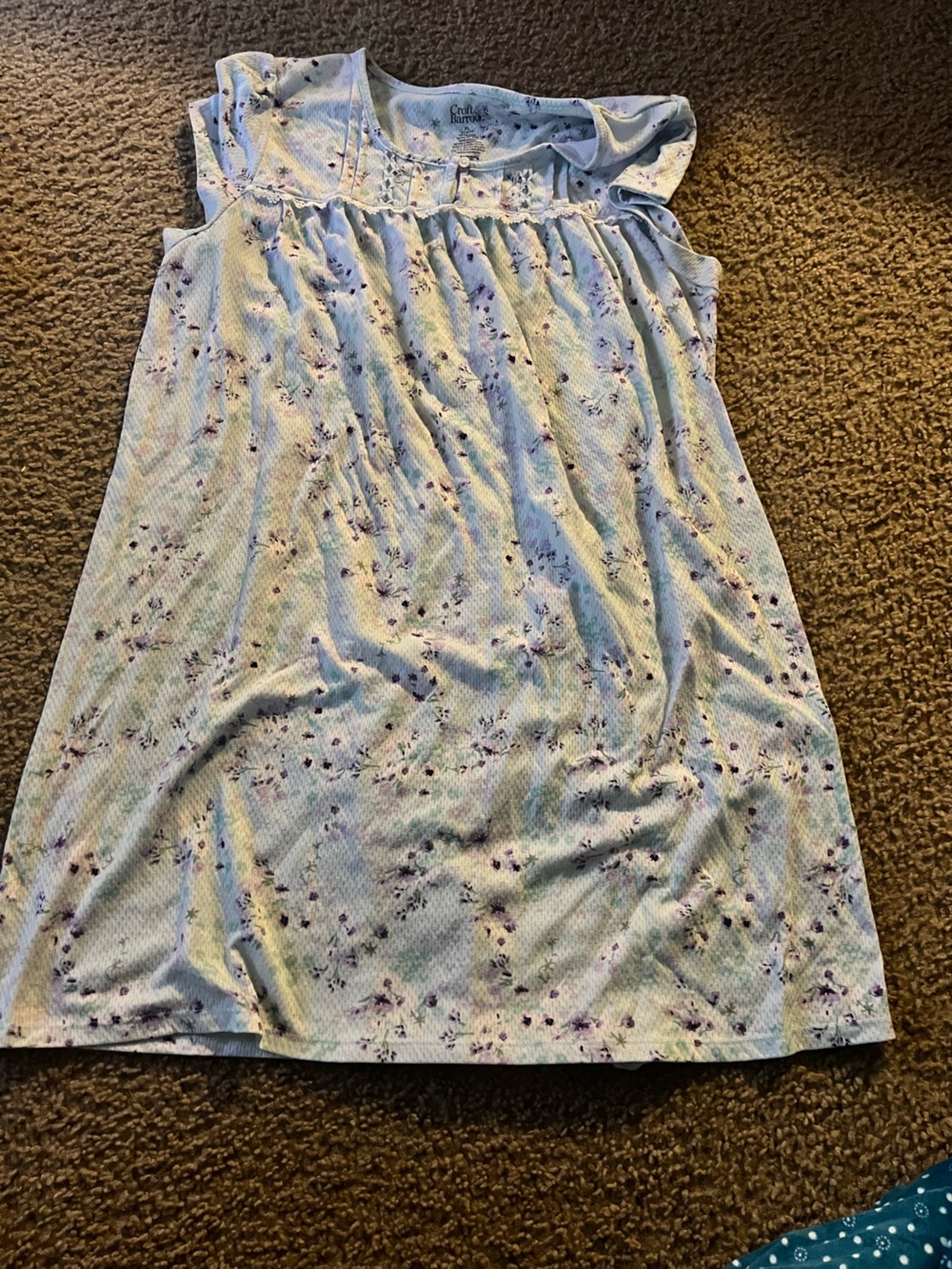 croft & barrow Light Blue Floral women’s Sleeveless nightgown